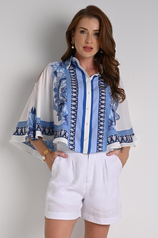 CAMISA COM MANGAS FLUIDAS