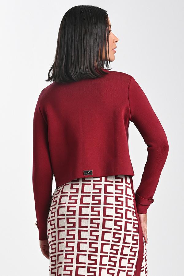 CASACO CROPPED EM TRICOT