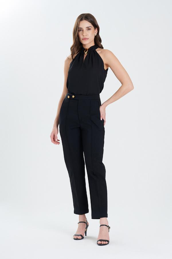 BLUSA FRENTE UNICA COM METAL ORGANICO