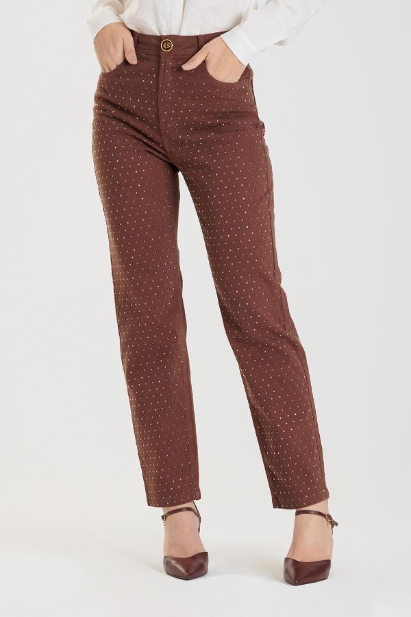 CALÇA MOM SLIM CHOCOLATE