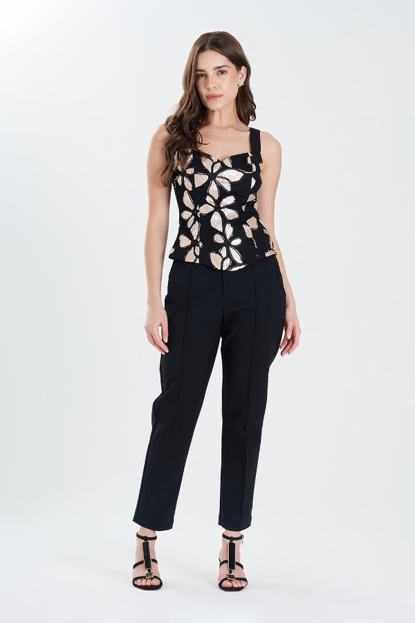 BLUSA CORSELET FLOWER GLOSSY