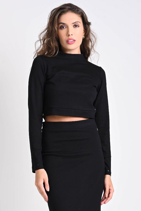 BLUSA CROPPED PRETA