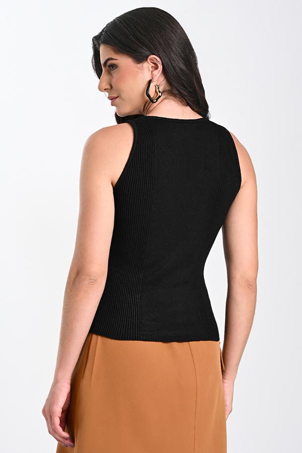 TOP PRETO TRICOT