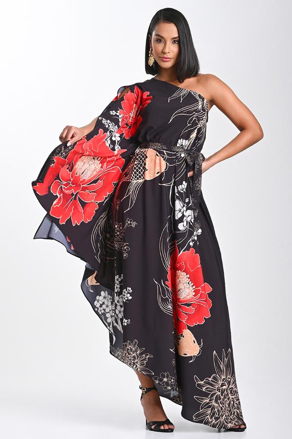 VESTIDO EM CREPE FLUIDO