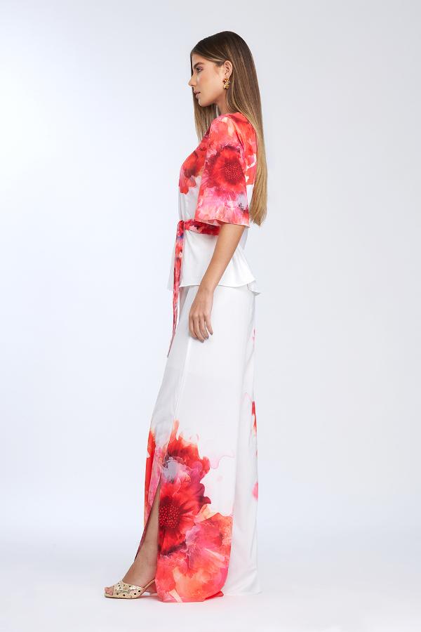 BLUSA DECOTE V COM FAIXA