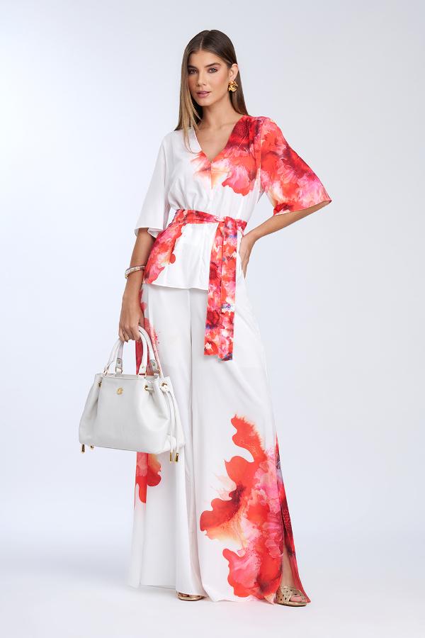 BLUSA DECOTE V COM FAIXA