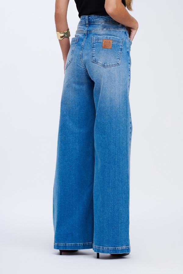 CALCA JEANS WIDE LEG LUXE