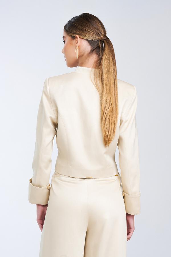 BLAZER CROPPED ESTRUTURADO EM VISCOSE