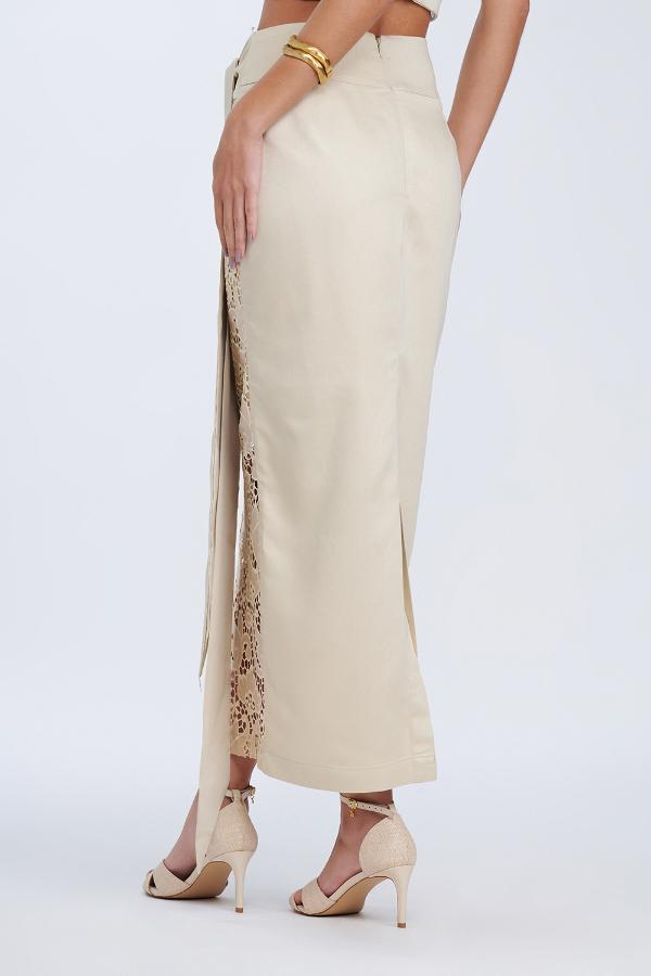 SAIA MID BORDADO VAZADO