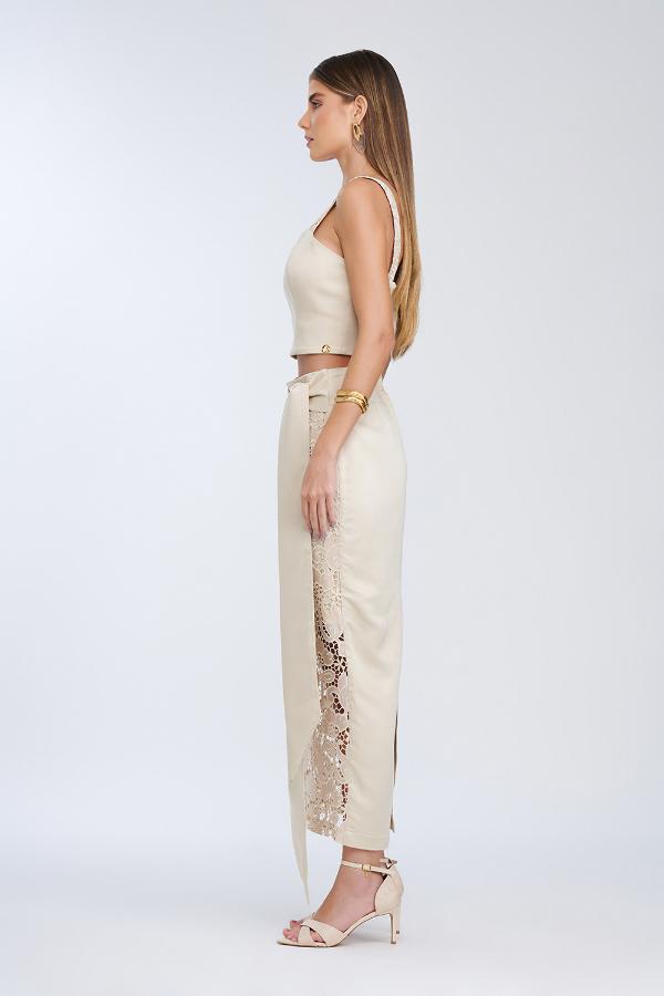 SAIA MID BORDADO VAZADO