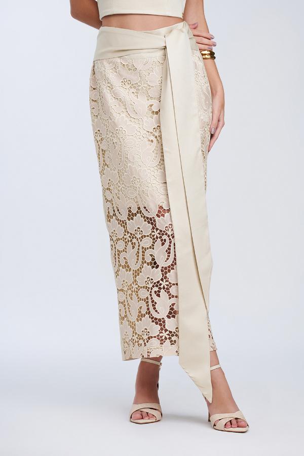 SAIA MID BORDADO VAZADO