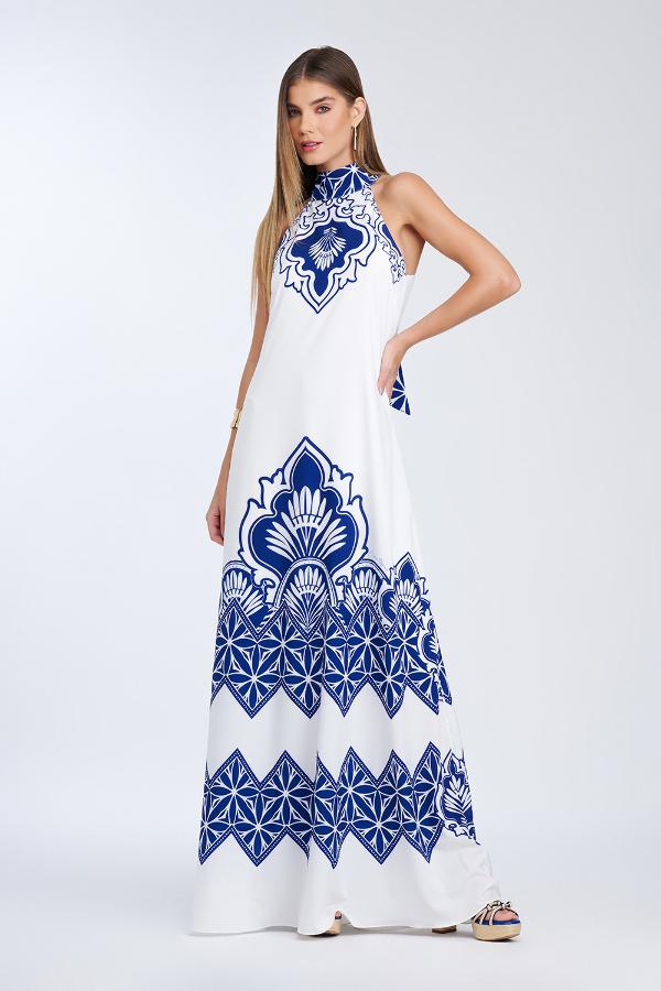 VESTIDO MIDI DECOTE HALTER