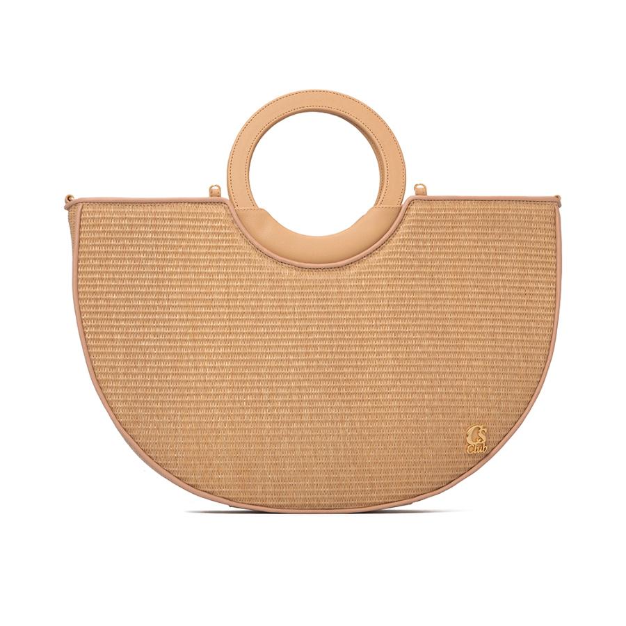 MALA DE RAFIA COM BUZIOS E PEROLAS