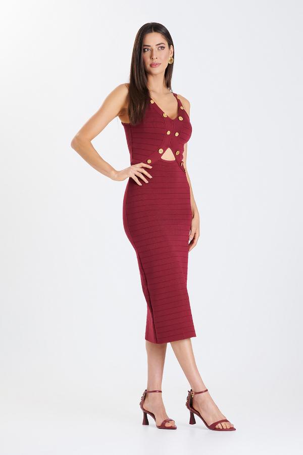 VESTIDO TRICOT DRAPEADO