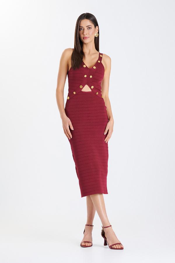 VESTIDO TRICOT DRAPEADO