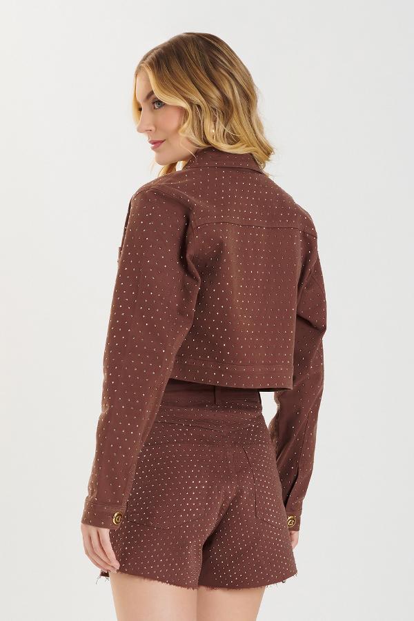 JAQUETA COMFORT CRISTAIS CHOCOLATE