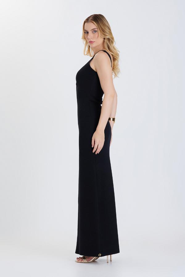 VESTIDO MIDI TRICOT ASSIMETRICO