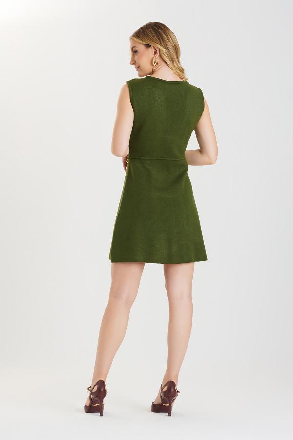 VESTIDO CURTO TRICOT ALFAIATARIA