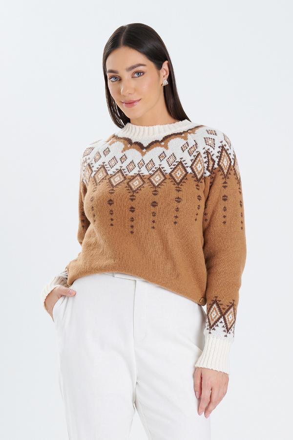 CAMISOLA TRICOT PONTO JACQUARD