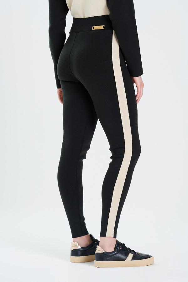 CALÇA LEGGING DE TRICOT BICOLOR