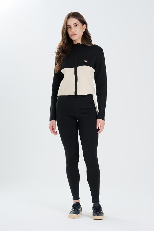 CALÇA LEGGING DE TRICOT BICOLOR