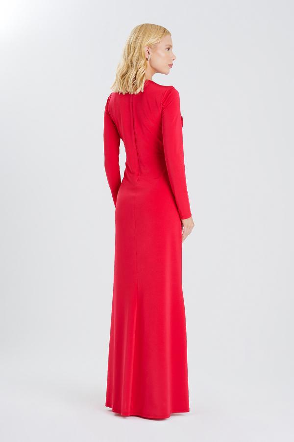 VESTIDO LONGO DRAPE DECOTE