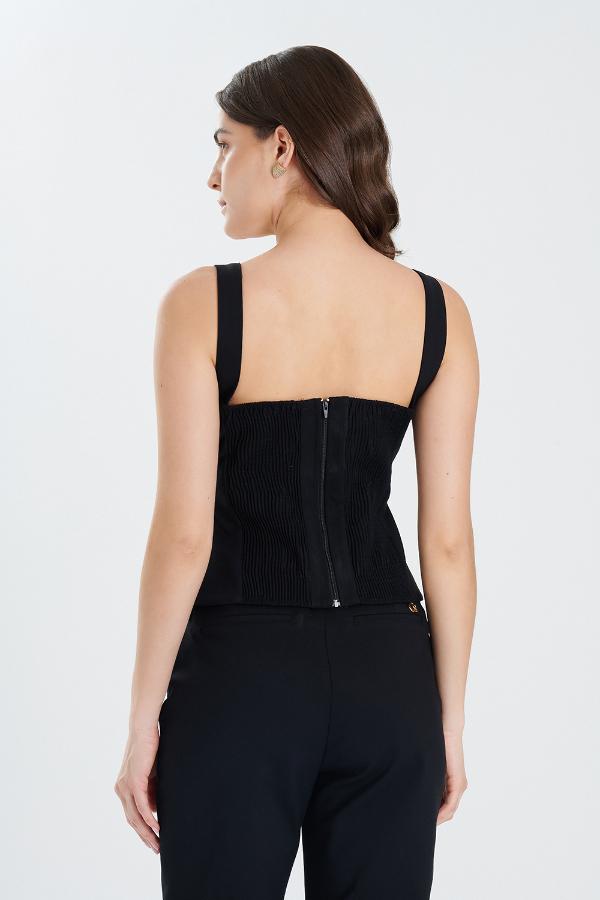 BLUSA CORSELET FLOWER GLOSSY
