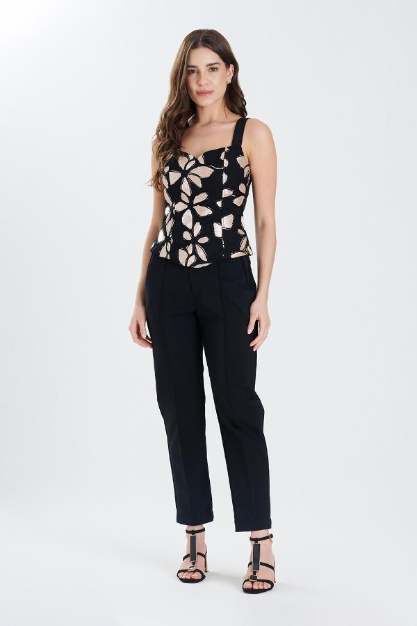 BLUSA CORSELET FLOWER GLOSSY