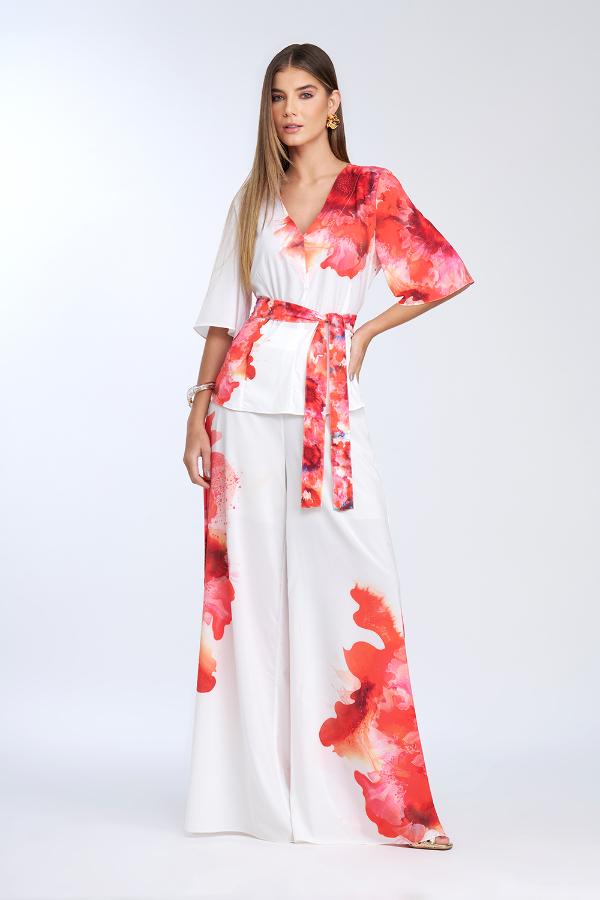 BLUSA DECOTE V COM FAIXA