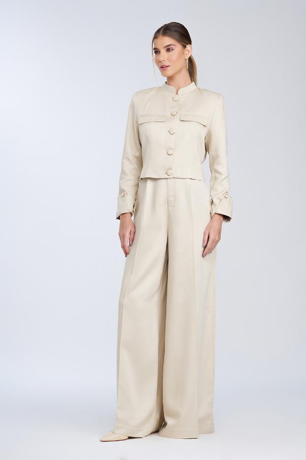 BLAZER CROPPED ESTRUTURADO EM VISCOSE