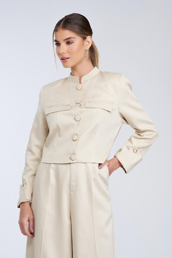 BLAZER CROPPED ESTRUTURADO EM VISCOSE